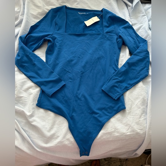 Abercrombie & Fitch Tops - NWT Abercrombie long sleeve blue bodysuit soft af collection large